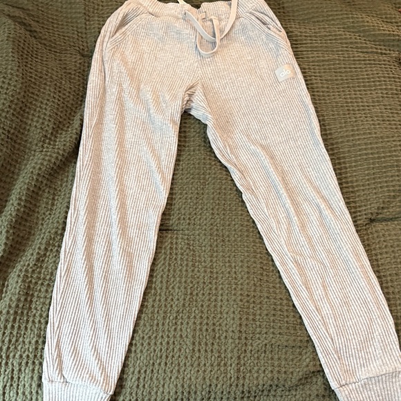 ALO Striped Gray Joggers - Picture 1 of 3
